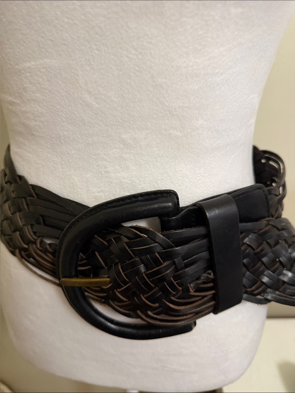 Hobo wide woven leather belt size large
